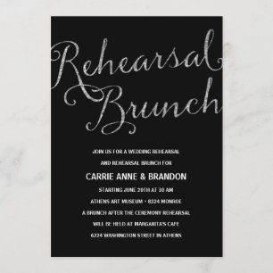 Convites Chic Shimmer Ensaio Faux Silver Foil Brunch