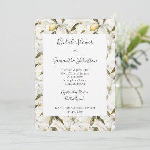 Convites Chic Sicilian Summer Lemons Floral Chá de panela