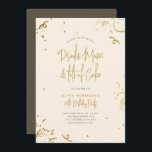 Convites Chic Simple Dourado Glitter Confetti aniversário d<br><div class="desc">Confetti aniversário de 30 anos Confetti Simples Glitter Simples Chic. Apresentando confete falsa dourado ao redor da borda com "Bebidas,  Música e Muito Bolo" em uma tipografia de script manuscrito em chic. Perfeito para qualquer festa de aniversário marco!</div>