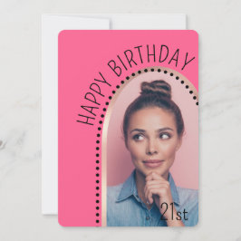 Convites Chic Simples Qualquer Foto De Arco Dourado De Rosa