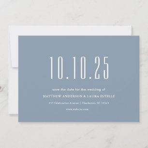 Convites Chic Sua Data De Casamento Dusty Blue Salve A Data