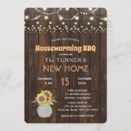 Convites Chic Sunflower String Luzes Festa de Aquecimento F