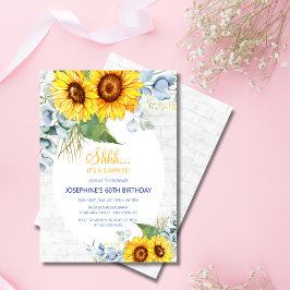 Convites Chic Sunflower Wall Brick Surpresa Floral Aniversá