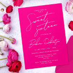 Convites Chic Sweet, Sessenta e dezesseis, Manuscrito Mínim<br><div class="desc">Sua filha vai adorar este convite bolsa mensageifesta de aniversario elegante de JessicaAmber. Este cartão bonito apresenta um esquema de cores rosa e branco quente. Uma fonte de script feminino diz que é um doce dezesseis, e você pode editar o texto para o nome da pessoa de aniversário e os...</div>
