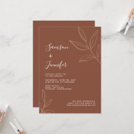 Convites Chic Terracotta com o Casamento Virtual do Leaves 