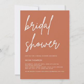 Convites Chic Terracotta Modern Bridal Shower Invitation 