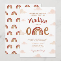 Chic Terracotta Rainbow Primeiro Aniversário