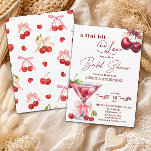 Convites Chic Tini Bit Apaixonada Cherry Martini Chá de Noi