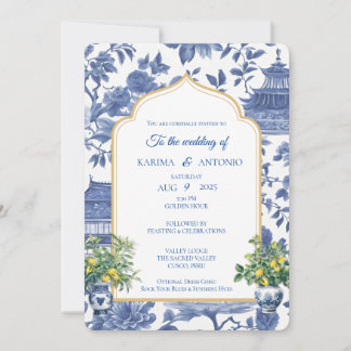 Convites Chic-tique Chinoiserie Infusão de Limoncello