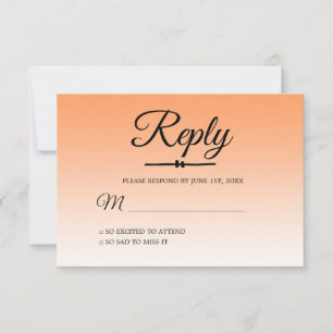 Convites Chic Tropical Laranja Ombre Sweet 16 RSVP