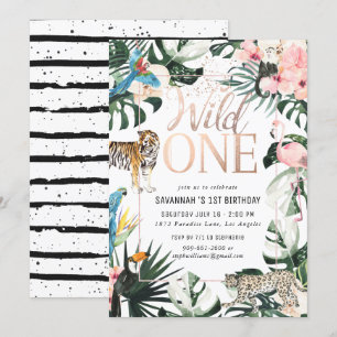 Convites Chic Tropical   Uma Festa de aniversário Selvagem 