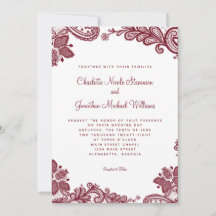 Chic Vermelho Branco Personalizado De Casamento De