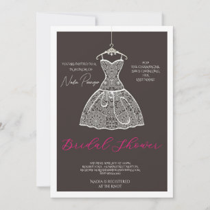 Convites Chic Vestida para a Ocasião Festa de Chá de Noiva