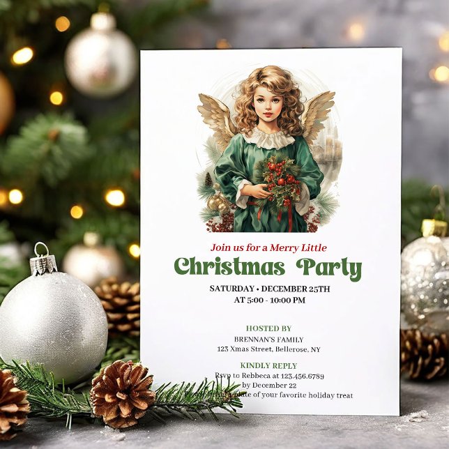 Convites Chic Victorian Christmas angel party invitation (Chic Victorian Christmas angel party invitation

)