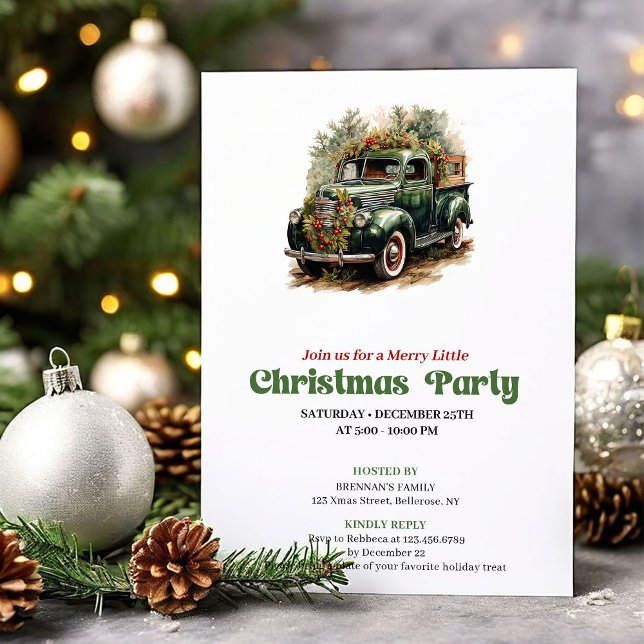 Convites Chic Victorian Christmas Car Holiday Invitation (Chic Victorian Christmas Angel Holiday Card)