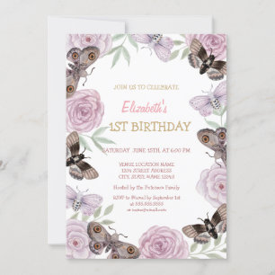 Convites Chic Watercolor Butterflies Strike Aniversário