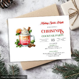 Convites Chic Watercolor editable Christmas cocktails party