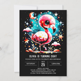 Convites Chic Watercolor Flamingo Birthday