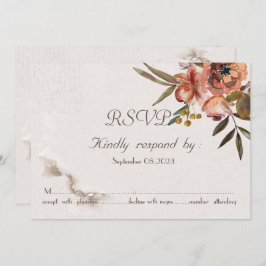 Convites Chic Watercolor Fllowers RSVP