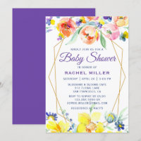 Chic Watercolor Floral Baby Shower Invasores