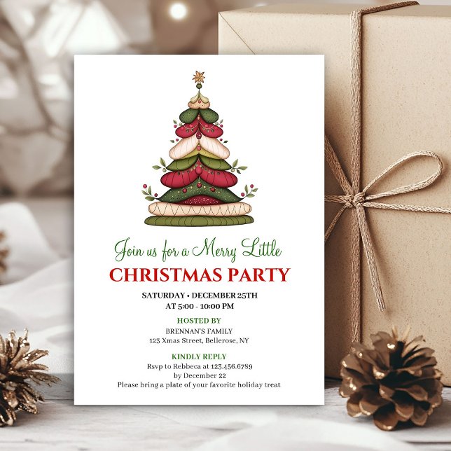 Convites Chic whimsical Christmas tree winter party invite (Chic whimsical Christmas tree winter party invite)