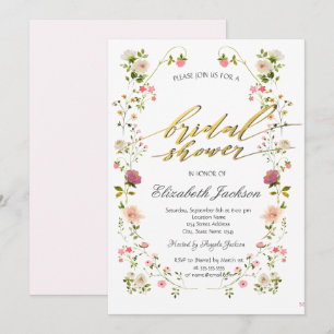Convites Chic Wildflowers Chá de Noiva