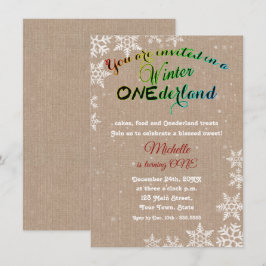 Convites Chic Winter Onederland Girl First Festa de anivers
