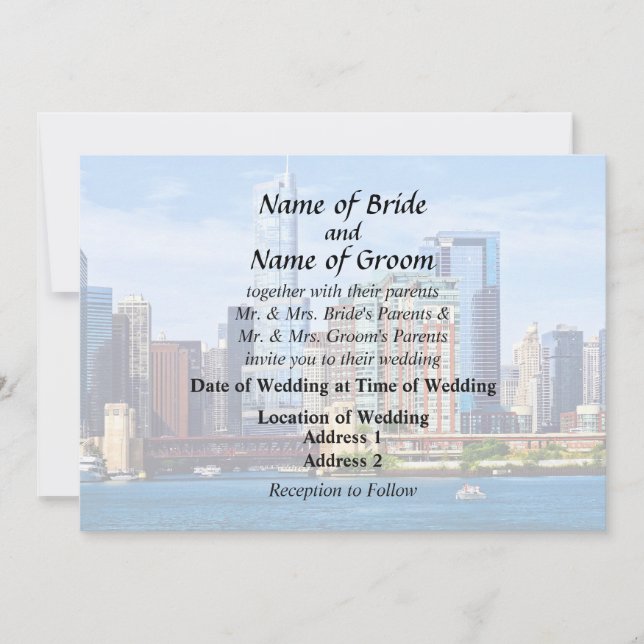 Convites Chicago IL - View From Lake Michigan (Frente)