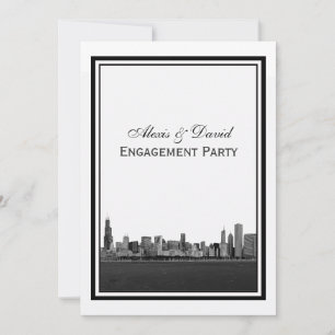 Convites Chicago Skyline Enchida Frame V Noivado