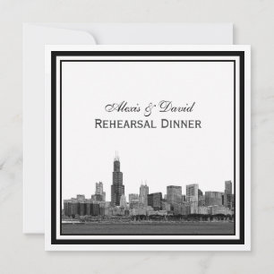 Convites Chicago Skyline nº 2 Entrou Janto de ensaio enquad