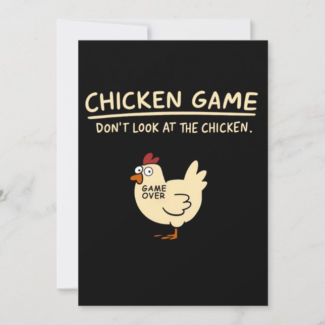 Convites Chicken Game Tee Engraçado | Não olhe para o frang (Frente)