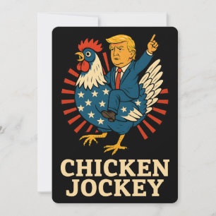 Convites Chicken Jockey Trump Engraçado Memória
