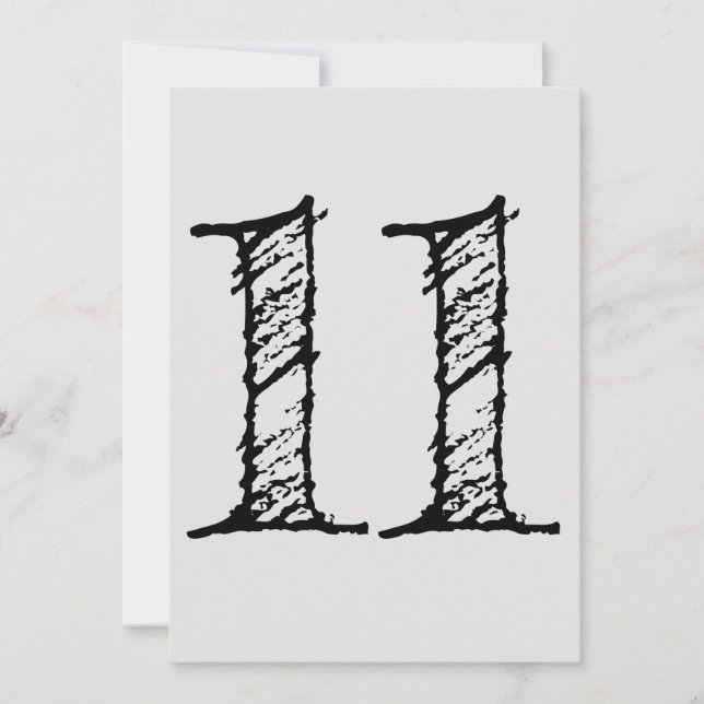 Convites chiffre 11 numéro onze manuscrit géant (Frente)
