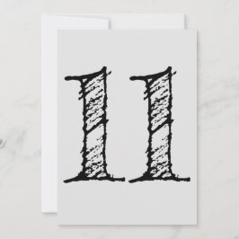 Convites chiffre 11 numéro onze manuscrit géant