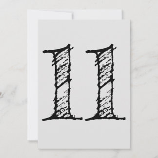 Convites chiffre 11 numéro onze manuscrit géant