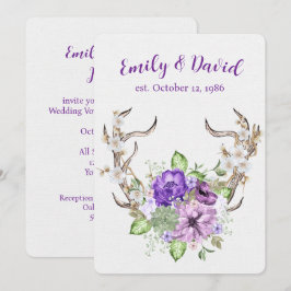 Convites Chifre de Veado em Aquarela para Renovação de Voto