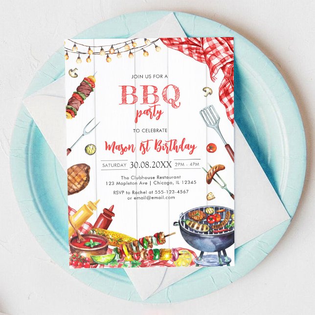 Convites Children's BBQ Birthday Invitation (Criador carregado)