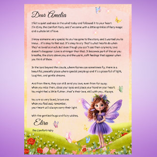 Convites Childs Personalizado Letra Fada para Luto