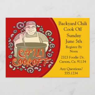 Convites Chili Cook Stirando O Pote