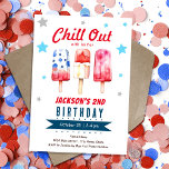Convites Chill Out Kids Verão Picolé 2º Aniversário<br><div class="desc">Tema de aniversário de verão para crianças. Fácil de personalizar. Também disponível como download digital! Festas de primavera,  verão Picolé,  Relaxar,  guloseimas legais,  festa de aniversário de 4 de julho</div>