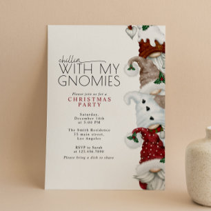 Convites Chillin Com Minha Festa de Natal Gnomos