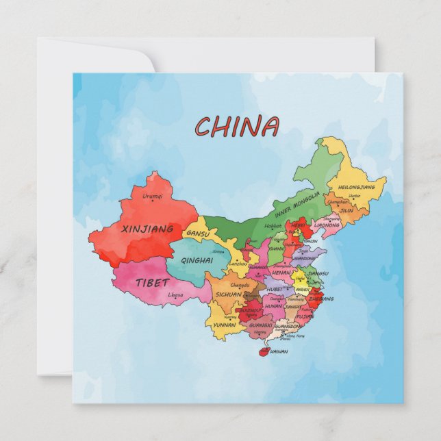 Convites China Map (Frente)
