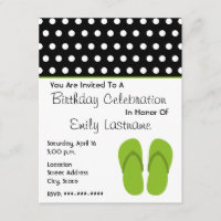 Chinelos/festa de aniversário verdes das bolinhas