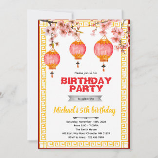 Convites Chinese Birthday party Invitation