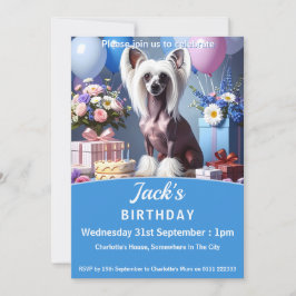 Convites Chinese Crested Birthday Party