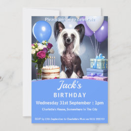 Convites Chinese Crested Birthday Party