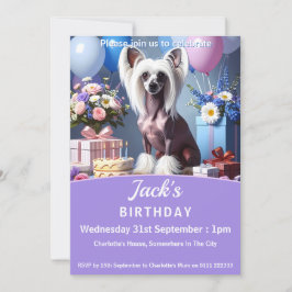 Convites Chinese Crested Birthday Party