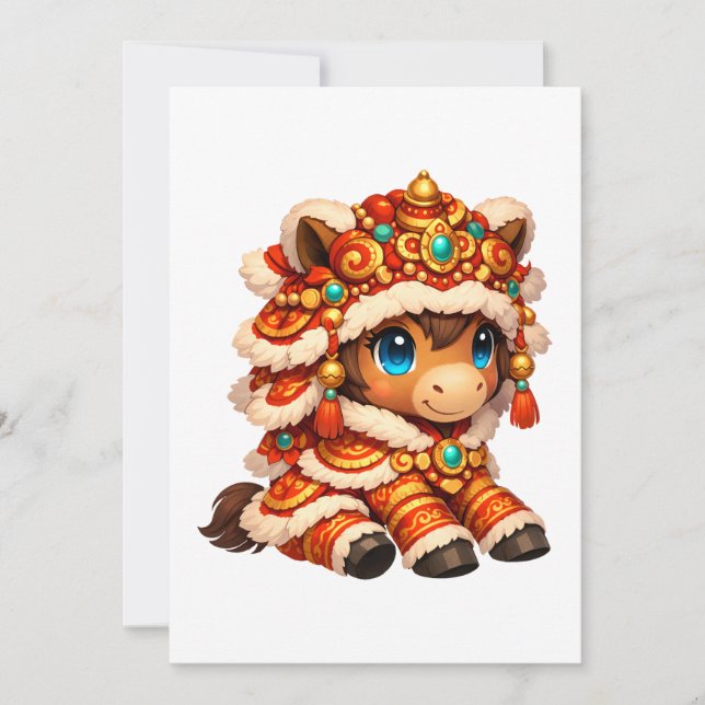 Convites Chinese New Year Horse 2026 Zodiac (Frente)