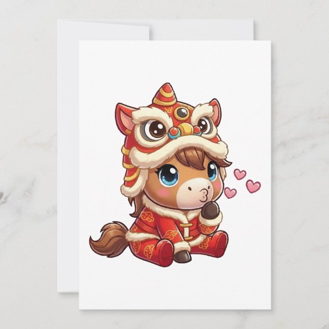 Convites Chinese New Year Horse 2026 Zodiac (Frente)