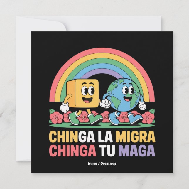 Convites Chinga La Migra Chinga Tu Maga Funny Rainbow (Frente)